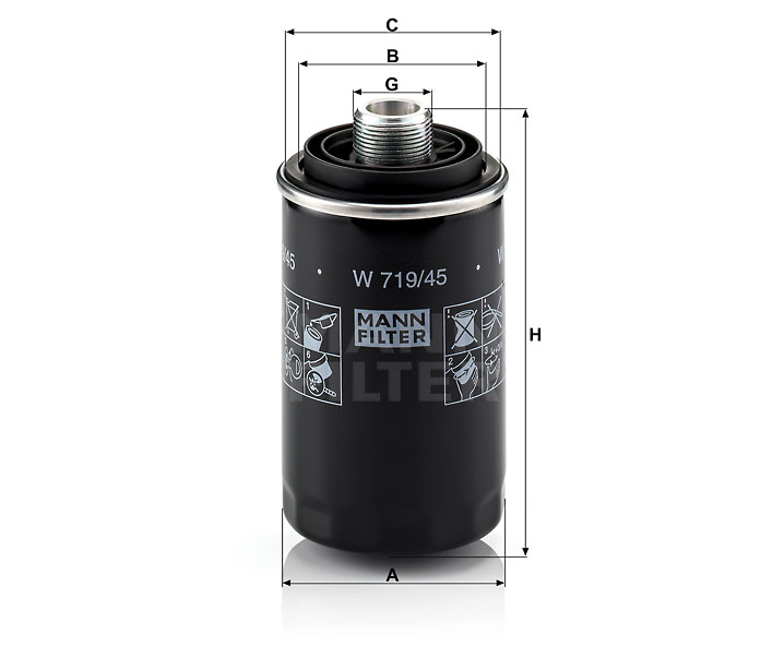 MANN OLEJOVÝ FILTR W 719/45