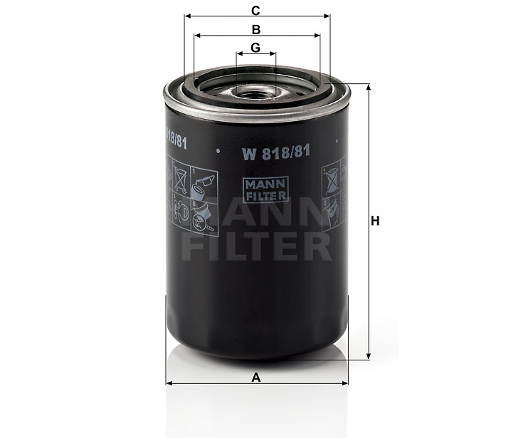 MANN OLEJOVÝ FILTR W 818/81