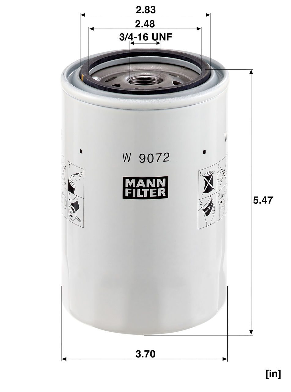 MANN OLEJOVÝ FILTR W 9072
